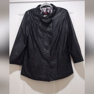 Emelda Leather Lambskin Black Beaded Women's 42 Jacket